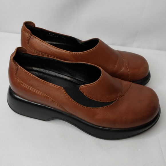 Dansko | Shoes | Dansko A4 Brown Leather Slip On Clogs Size 38 | Poshmark